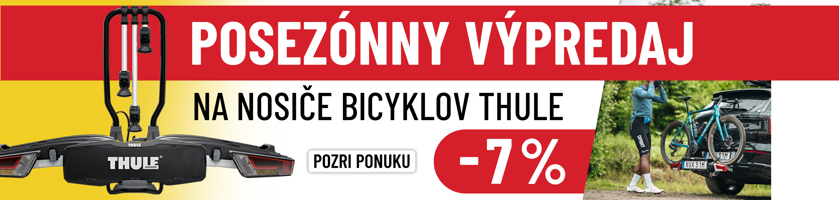 Nosiče bicyklov THULE teraz so zľavou 7 %!